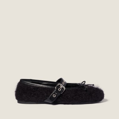 Miu Miu Mohair Ballerinas Black Miu Miu Mohair Ballerinas Black