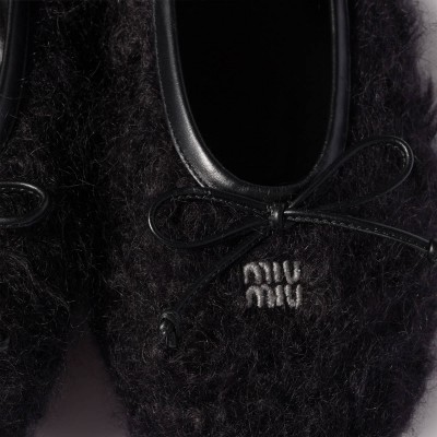 Miu Miu Mohair Ballerinas Black Miu Miu Mohair Ballerinas Black