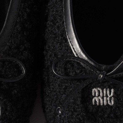 Miu Miu Mohair Ballerinas Black