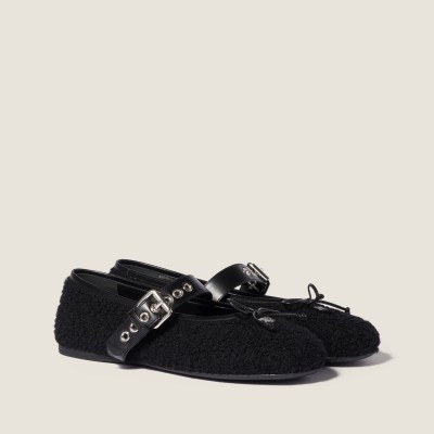 Miu Miu Mohair Ballerinas Black Miu Miu Mohair Ballerinas Black