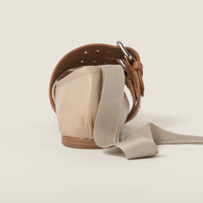 Miu Miu Nappa And Calf Leather Ballerinas Cord Miu Miu Nappa And Calf Leather Ballerinas Cord