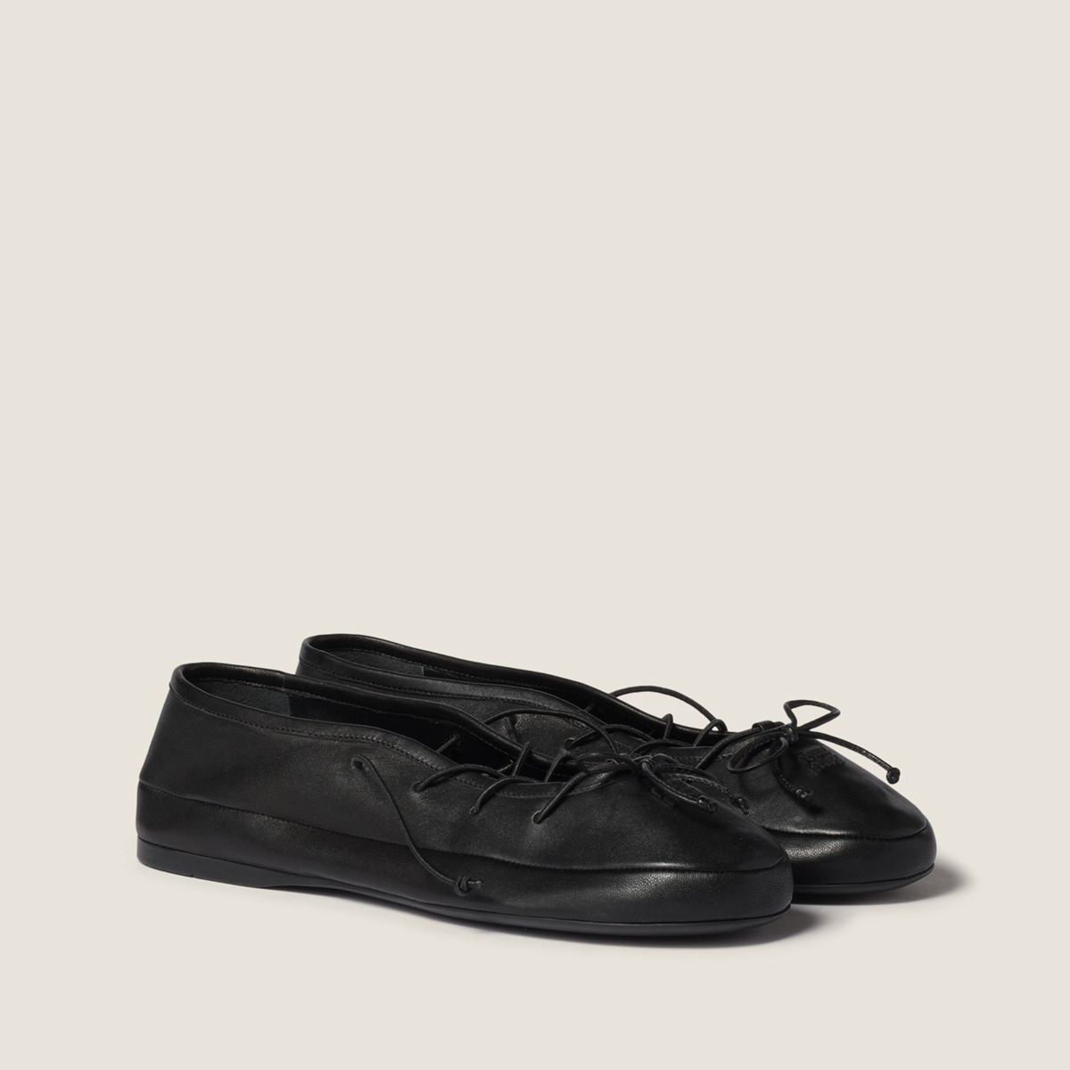 Miu Miu Nappa Leather Ballerinas Black Miu Miu Nappa Leather Ballerinas Black