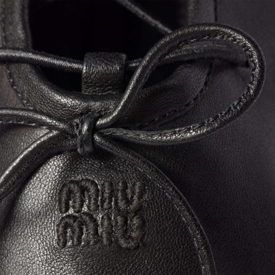 Miu Miu Nappa Leather Ballerinas Black Miu Miu Nappa Leather Ballerinas Black
