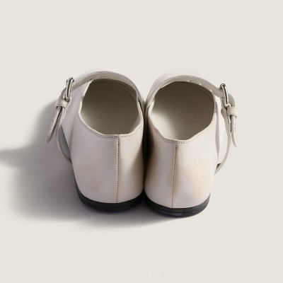 Miu Miu Nappa Leather Ballerinas Chalk White Miu Miu Nappa Leather Ballerinas Chalk White
