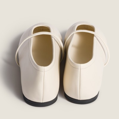 Miu Miu Nappa Leather Ballerinas Ivory Miu Miu Nappa Leather Ballerinas Ivory