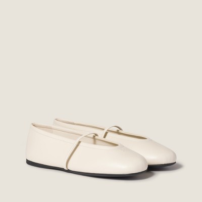 Miu Miu Nappa Leather Ballerinas Ivory Miu Miu Nappa Leather Ballerinas Ivory