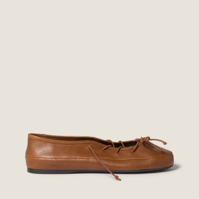 Miu Miu Nappa Leather Ballerinas Oak Miu Miu Nappa Leather Ballerinas Oak
