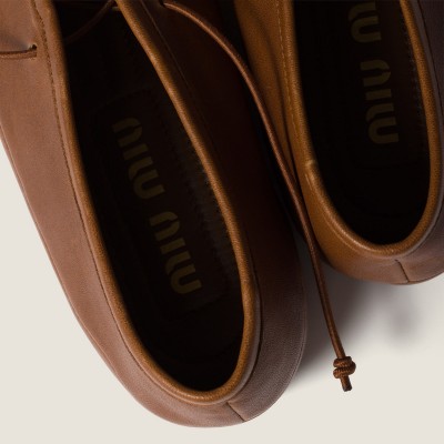 Miu Miu Nappa Leather Ballerinas Oak Miu Miu Nappa Leather Ballerinas Oak