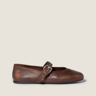 Miu Miu Nappa Leather Ballerinas Sienna Miu Miu Nappa Leather Ballerinas Sienna