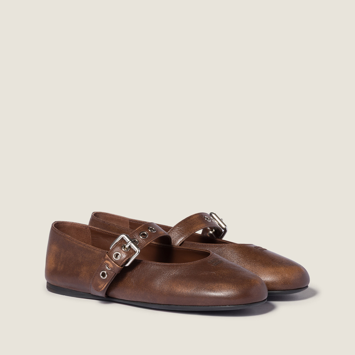 Miu Miu Nappa Leather Ballerinas Sienna Miu Miu Nappa Leather Ballerinas Sienna