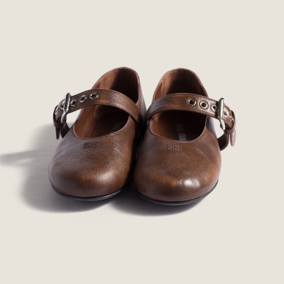 Miu Miu Nappa Leather Ballerinas Sienna Miu Miu Nappa Leather Ballerinas Sienna