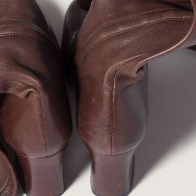 Miu Miu Nappa Leather Boots With Buckle Dark Brown Miu Miu Nappa Leather Boots With Buckle Dark Brown