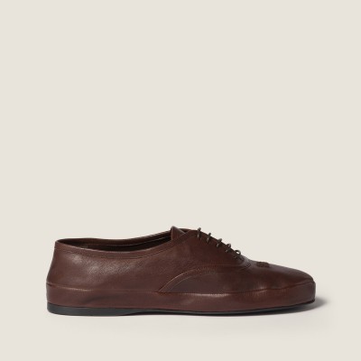 Miu Miu Nappa Leather Laced Shoes Briarwood Miu Miu Nappa Leather Laced Shoes Briarwood