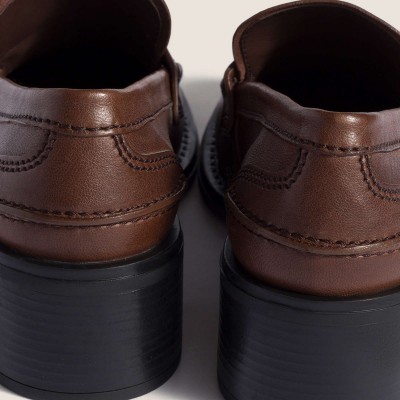 Miu Miu Nappa Leather Loafers Cocoa Brown Miu Miu Nappa Leather Loafers Cocoa Brown