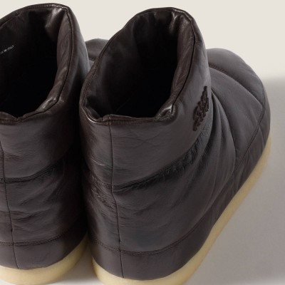 Miu Miu Padded Nappa Leather Booties Coffee Miu Miu Padded Nappa Leather Booties Coffee