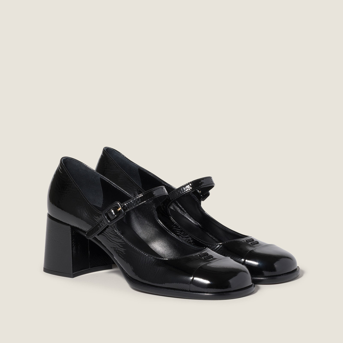 Miu Miu Patent Leather And Naplak Leather Pumps Black Miu Miu Patent Leather And Naplak Leather Pumps Black