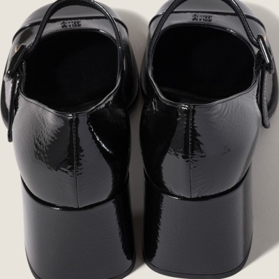 Miu Miu Patent Leather And Naplak Leather Pumps Black Miu Miu Patent Leather And Naplak Leather Pumps Black