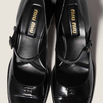 Miu Miu Patent Leather And Naplak Leather Pumps Black Miu Miu Patent Leather And Naplak Leather Pumps Black