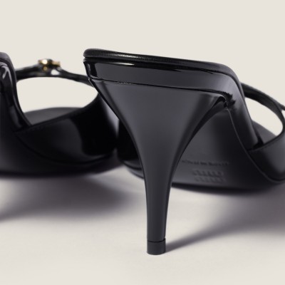 Miu Miu Patent Leather Mules With Buckle Black Miu Miu Patent Leather Mules With Buckle Black