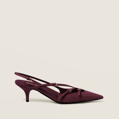 Miu Miu Patent Leather Slingbacks With Buckles Crimson Miu Miu Patent Leather Slingbacks With Buckles Crimson