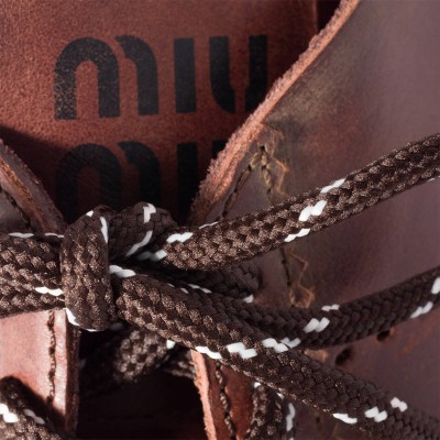 Miu Miu Plume Leather Sneakers Coffee Miu Miu Plume Leather Sneakers Coffee