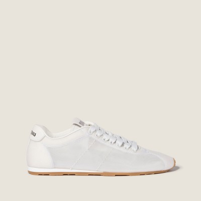 Miu Miu Plume Mesh Fabric Sneakers White Miu Miu Plume Mesh Fabric Sneakers White