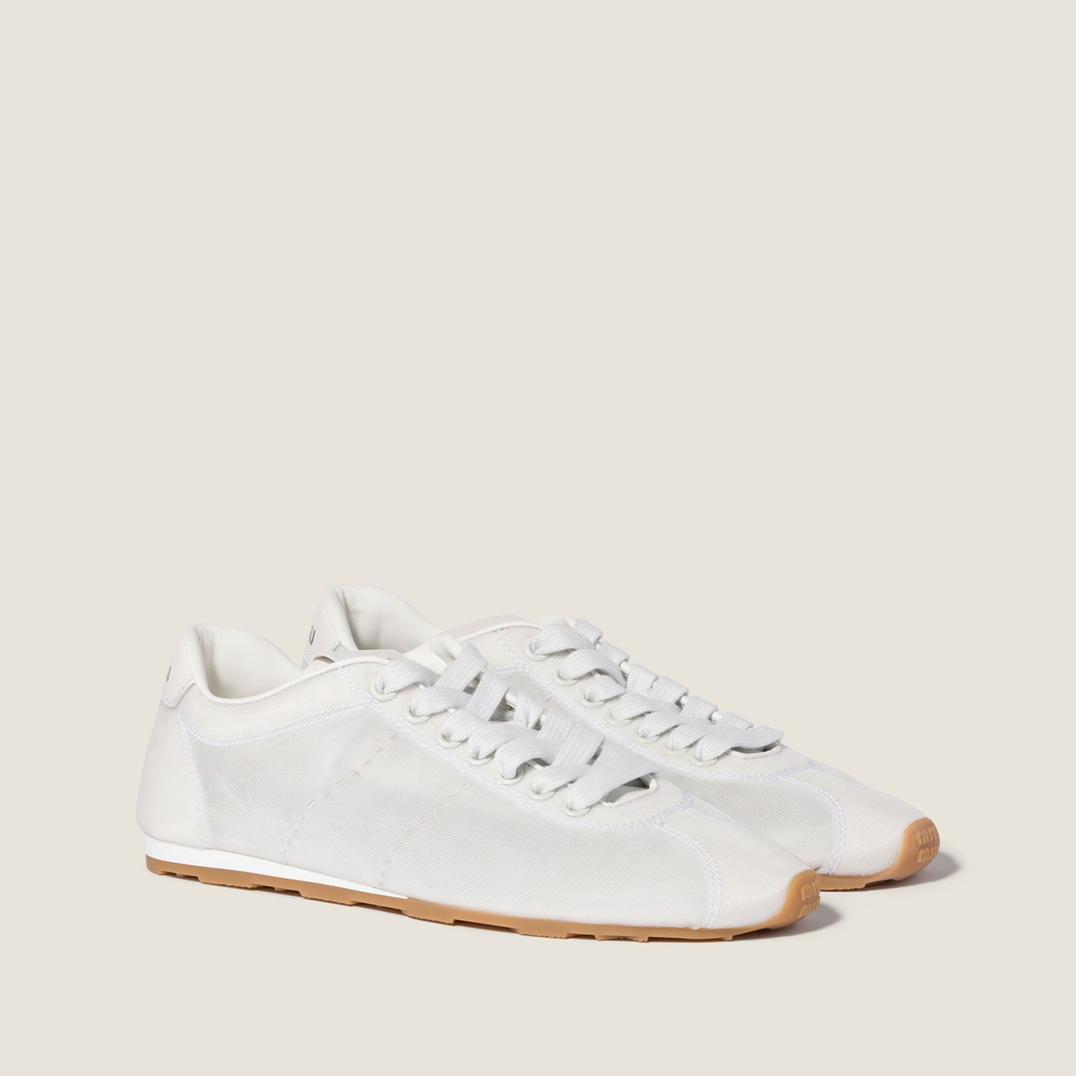 Miu Miu Plume Mesh Fabric Sneakers White Miu Miu Plume Mesh Fabric Sneakers White