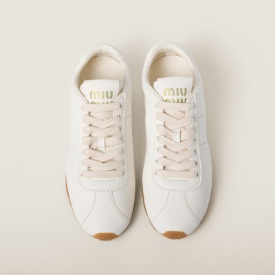 Miu Miu Plume Nappa Leather Sneakers Ivory Miu Miu Plume Nappa Leather Sneakers Ivory