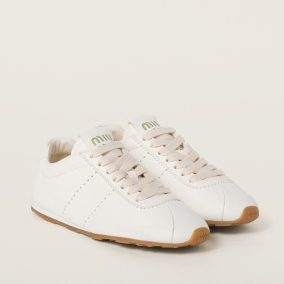 Miu Miu Plume Nappa Leather Sneakers Ivory Miu Miu Plume Nappa Leather Sneakers Ivory