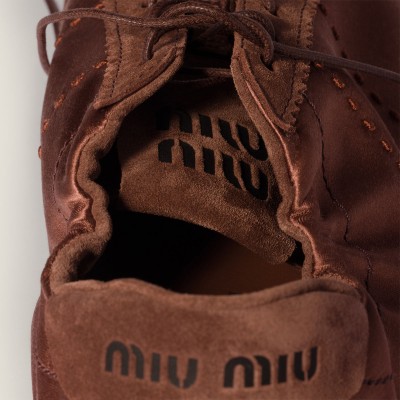 Miu Miu Plume Satin Sneakers Cocoa Brown Miu Miu Plume Satin Sneakers Cocoa Brown