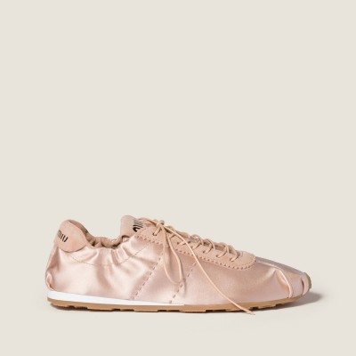 Miu Miu Plume Satin Sneakers Powder Pink Miu Miu Plume Satin Sneakers Powder Pink