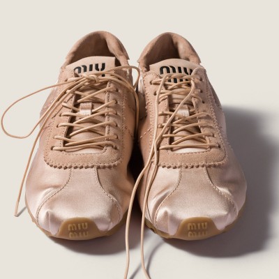 Miu Miu Plume Satin Sneakers Powder Pink Miu Miu Plume Satin Sneakers Powder Pink
