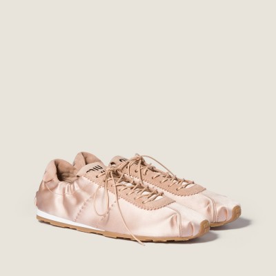 Miu Miu Plume Satin Sneakers Powder Pink Miu Miu Plume Satin Sneakers Powder Pink