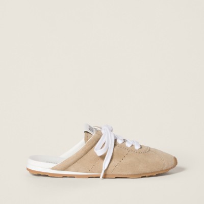 Miu Miu Plume Suede Mules Desert Beige Miu Miu Plume Suede Mules Desert Beige