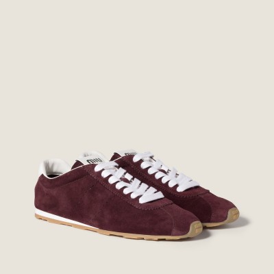 Miu Miu Plume Suede Sneakers Burgundy Miu Miu Plume Suede Sneakers Burgundy