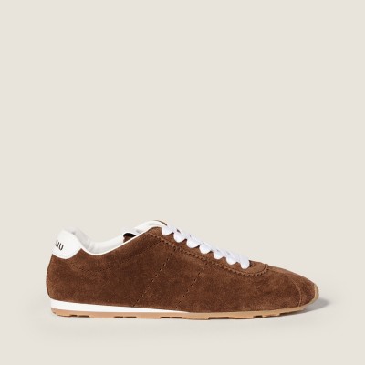 Miu Miu Plume Suede Sneakers Cocoa Brown Miu Miu Plume Suede Sneakers Cocoa Brown