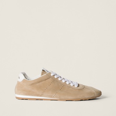 Miu Miu Plume Suede Sneakers Desert Beige Miu Miu Plume Suede Sneakers Desert Beige