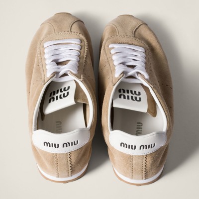 Miu Miu Plume Suede Sneakers Desert Beige Miu Miu Plume Suede Sneakers Desert Beige