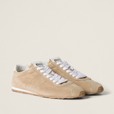 Miu Miu Plume Suede Sneakers Desert Beige Miu Miu Plume Suede Sneakers Desert Beige
