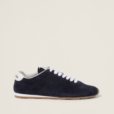 Miu Miu Plume Suede Sneakers Navy Miu Miu Plume Suede Sneakers Navy