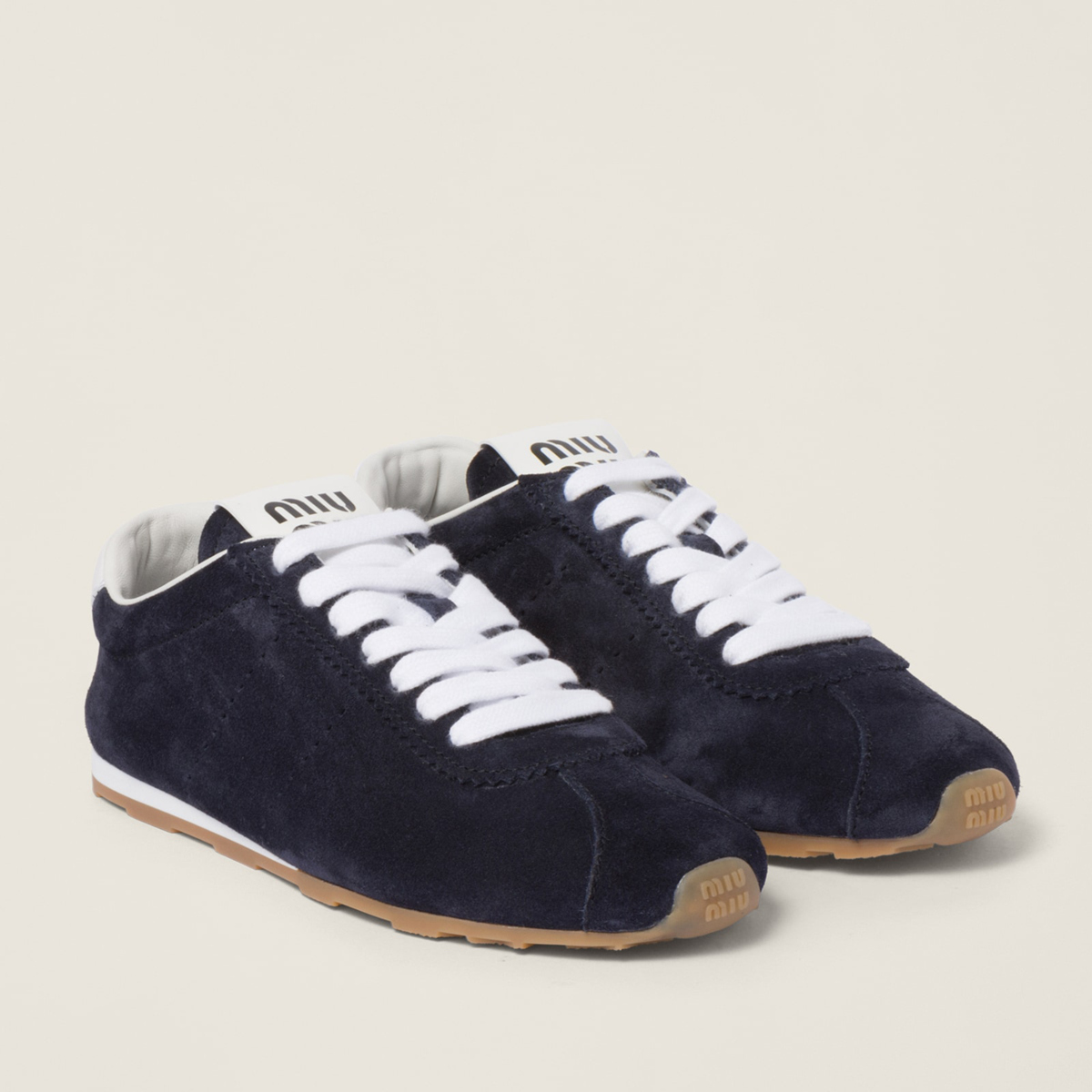 Miu Miu Plume Suede Sneakers Navy Miu Miu Plume Suede Sneakers Navy