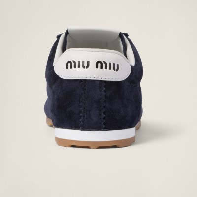 Miu Miu Plume Suede Sneakers Navy Miu Miu Plume Suede Sneakers Navy