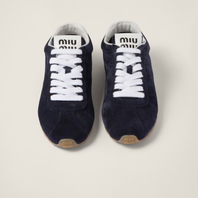 Miu Miu Plume Suede Sneakers Navy Miu Miu Plume Suede Sneakers Navy