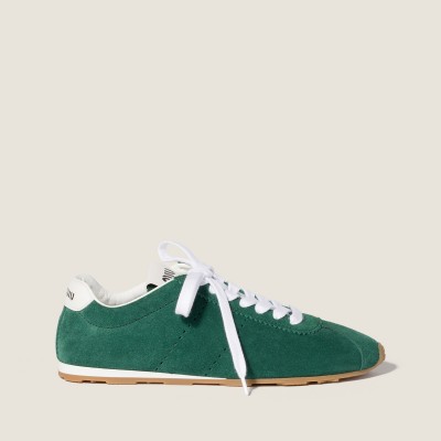 Miu Miu Plume Suede Sneakers Oleander Green Miu Miu Plume Suede Sneakers Oleander Green