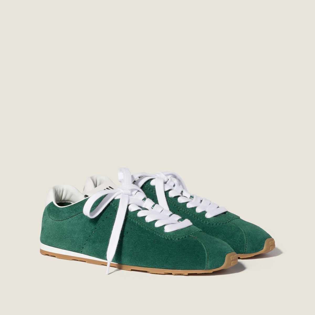 Miu Miu Plume Suede Sneakers Oleander Green Miu Miu Plume Suede Sneakers Oleander Green