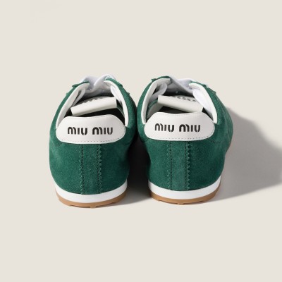 Miu Miu Plume Suede Sneakers Oleander Green Miu Miu Plume Suede Sneakers Oleander Green