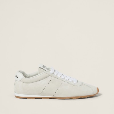 Miu Miu Plume Suede Sneakers White Miu Miu Plume Suede Sneakers White
