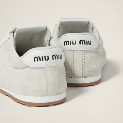 Miu Miu Plume Suede Sneakers White Miu Miu Plume Suede Sneakers White