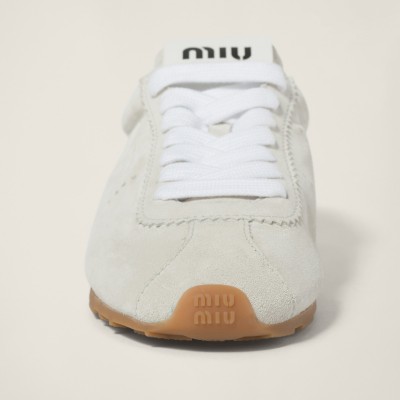 Miu Miu Plume Suede Sneakers White Miu Miu Plume Suede Sneakers White