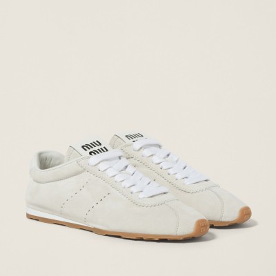 Miu Miu Plume Suede Sneakers White Miu Miu Plume Suede Sneakers White